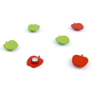 Æble Magneter, 6-pak - køleskabsmagneter