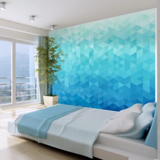 ARTGEIST Fototapet med grafisk mønster af geometriske figurer i blå nuancer (flere størrelser) 100x70