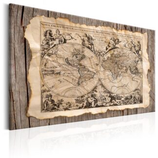 ARTGEIST Map of the Past - Historisk verdenskort m. latinsk tekst trykt på lærred - Flere størrelser 60x40