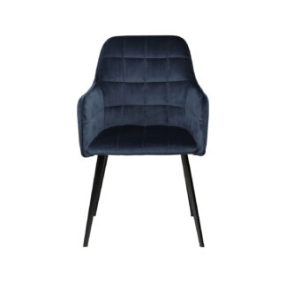 DAN-FORM Embrace lænestol - blå velour og sort stål