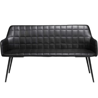 DAN-FORM Embrace sofabænk - vintage sort kunstlæder og sort stål
