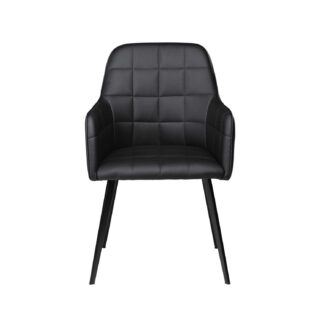DAN-FORM Embrace spisebordsstol - sort kunstlæder og sort stål