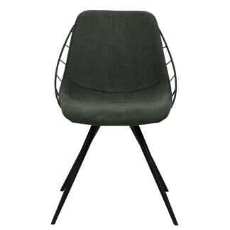 DAN-FORM Sway spisebordsstol - grøn stof og sort stål