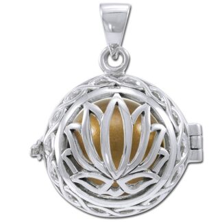 Engleklokke / Harmony ball med Lotus Blomst - u/kæde