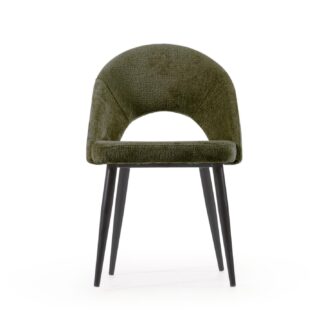 LAFORMA Mael spisebordsstol - grøn stof og sort stål