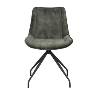 ROWICO Rossport spisebordsstol, m. drejefunktion - grøn fløjl og sort metal