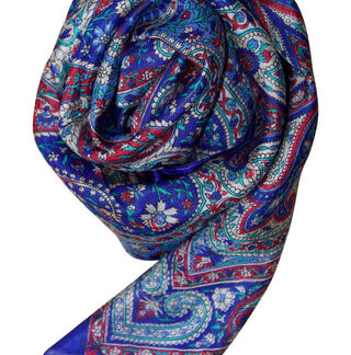 Silketørklæde i klar blå