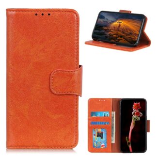 Nokia 2.4 - Ægte læder cover / pung - Orange