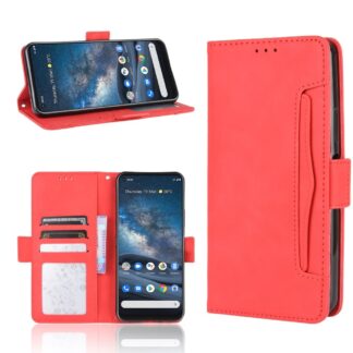 Nokia 8.3 5G - Læder cover / pung - Aftagelig udvendig kortholder - Rød