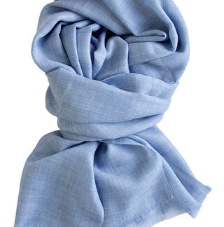 Cashmere tørklæde i 100% eksklusiv kashmir uld - lys blå