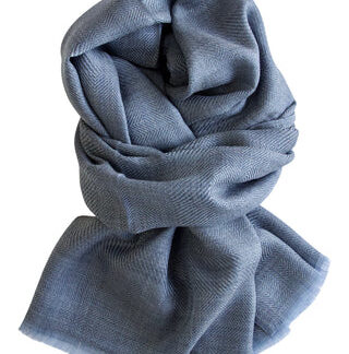 Cashmere tørklæde i smuk vævning - grå