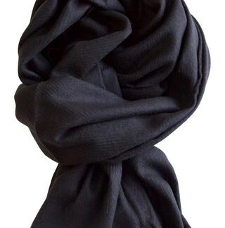 Tørklæde i sildebensvævning - sort