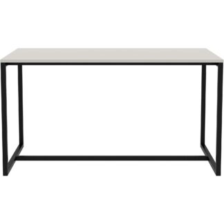 TENZO Lipp spisebord, rektangulær - cotton hvid MDF og sort metal (140x90)