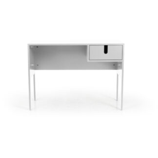 TENZO Uno skrivebord, m. 1 skuffe og plasthåndtag - hvid MDF (105x50)