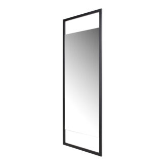 TORNA DESIGN Sasha L vægspejl, rektangulær - spejlglas og sort stål (160x54)