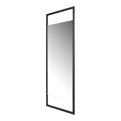 TORNA DESIGN Sasha L vægspejl, rektangulær - spejlglas og sort stål (160x54)