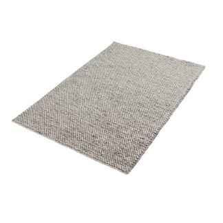 WOUD rektangulær Tact gulvtæppe - grå uld og bomuld