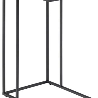 ACT NORDIC Infinity hjørnebord, rektangulær - sort marmor melamin og sort metal (43x35)