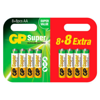 GP Super Alkaline AA batteri, 15A/LR6, 8+8-pak