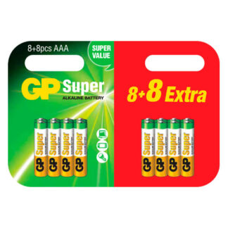 GP Super Alkaline AAA batteri, 24A/LR03, 8+8-pak