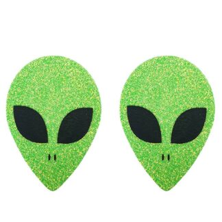 Glimmer grøn alien hoved brystvorte skjuler
