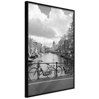 ARTGEIST Plakat med ramme - Bicycles Against Canal Guld 30x45