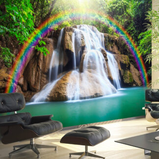 ARTGEIST fototapet - Waterfall of Fulfilled Wishes, vandfald med regnbue (flere størrelser) 100x70