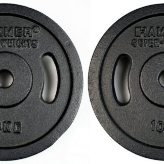 HAMMER Dumbbell Weight Discs 2 x 10 kg, Iron (Ø 30 mm)