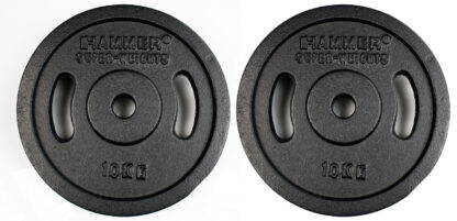HAMMER Dumbbell Weight Discs 2 x 10 kg, Iron (Ø 30 mm)