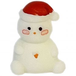 Jule Minifigur 3 Cm - Siddende Snemand - Dekoration