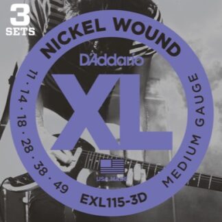 Daddario EXL115-3D Guitarstrenge (Medium 11-49) 3-Pak