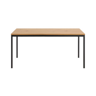 ACT NORDIC Rektangulær Seaford spisebord - natur melamin vildeg og sort metal (160x80)