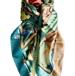 Silketørklæde "Shopping Style" Lacroix - grøn