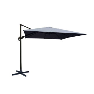 VENTURE DESIGN Leeds parasol med tilt, 3x3m - grå, sort aluminium og stål