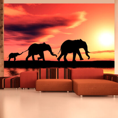 ARTGEIST Fototapet - elephants: family, Elefantfamilie (flere størrelser) 200x154