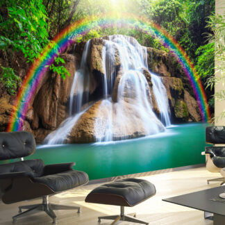 ARTGEIST fototapet - Waterfall of Fulfilled Wishes, vandfald med regnbue (flere størrelser) 300x210