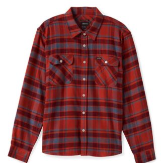 Brixton Bowery L/S Flannel (Burned Red, 2XL)
