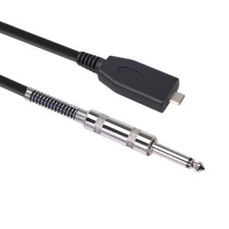 Jack 6.35mm til USB-C (han) Stereo adapter lydkabel 2m - Sort