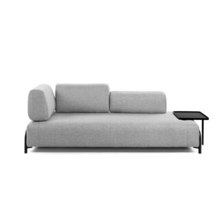LAFORMA Compo 3 pers. sofa m. stor bakke - lysegrå stof og metal