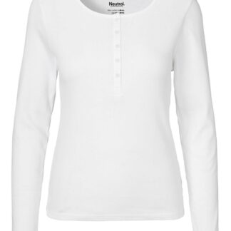 Neutral Organic - Ladies Grand-dad Long Sleeve T-shirt White (Hvid, 2XL)