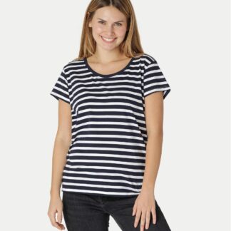 Neutral Organic - Ladies Loose Fit T-shirt Blue / White Striped (Blå / Hvid stribet, M)